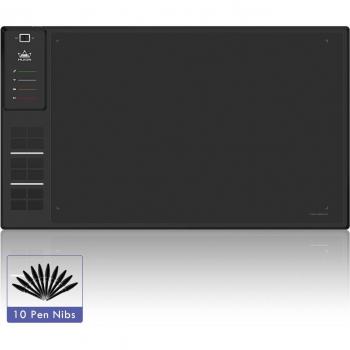 Tableta Gráfica Inalámbrica de Dibujo HUION WH1409 350 * 218 mm con 8192 Niveles de Lápiz, 12 Teclas de Accesos Directos