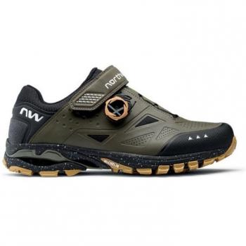 Zapatillas MTB Northwave Spider Plus 3 Verde Grisáceo Negro Marrón - Talla 38