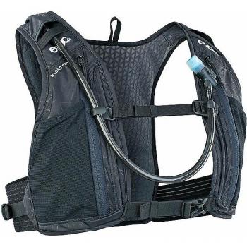 Mochila de hidratación Evoc Hydro Pro 3L con bolsa de agua de 1,5L - Negra, incluye compartimentos para nutrición y bolsillos en el pecho