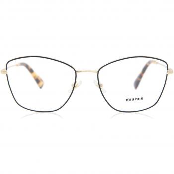 Miu Miu MU52UV AAV1O1 Armazones para Mujer Negros, 58 Lentes Recetadas Para Mujer Negros, Gafas Recetadas para Mujer Negras