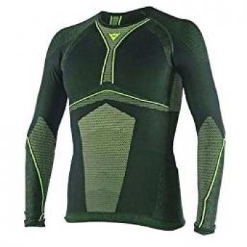 Dainese D-CORE DRY TEE LS Camiseta de Moto, Negro/Fluo-Amarillo, Talla L