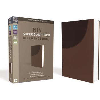 NIV, Super Giant Print Reference Bible, Imitation Leather, Brown, Red Letter Edition