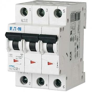 Interruptor Automático Eaton 3P B 20A, Curva Tipo B, Poder de Corte 10 kA, Montaje en Carril DIN