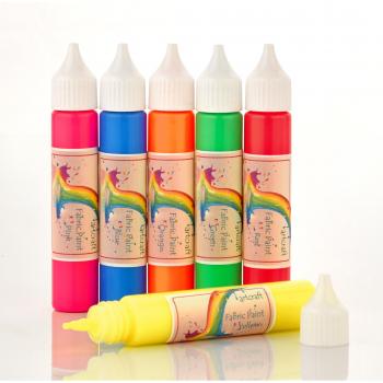 6 x 25 ml Fluorescente tela pinturas