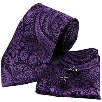 YAC2B11 varios colores patrón de seda corbata perfecto regalo para hombre 3PT por Y & G morado H6106 Talla única