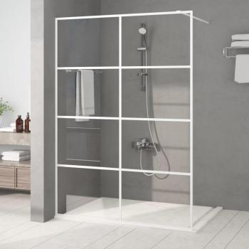 Mampara de ducha vidrio ESG transparente blanco 140x195 cm