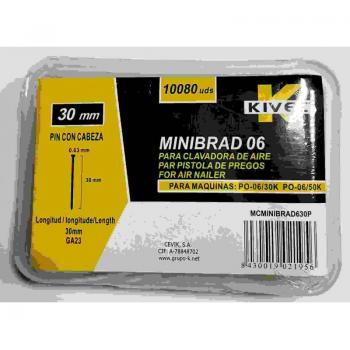 KIVEC TOOLS Clavo con Cabeza MCMINIBRAD630P - Grosor 0.6mm - Largo 25mm - Cantidad 10.08millares