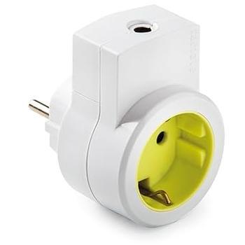 Adaptador de enchufe FAMATEL 1310 blanco con salida de cable, toma tierra, 16A 250V
