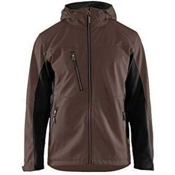 Chaqueta Softshell Impermeable con Capucha Marrón y Negro Blaklader