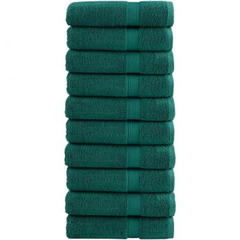 Toallas de mano vidaXL 10 uds 100% algodón 50x100 cm 600 gsm color marrón, naranja, rosa y verde