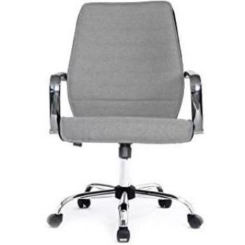 Equip 651004 Silla de Oficina Ergonómica con Respaldo Medio Acolchado, Asiento Acolchado, Tejido de Alta Calidad, Mecanismo de Mariposa y Ajust