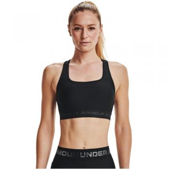 Under Armour Crossback Mid Sports Bra for Women - Black, Size: XS, Comfortable and long-wearing sports bra with removable cups