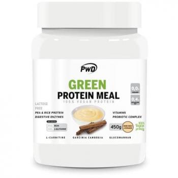 Pwd Green Protein Meal Creme Brule Cinnamon 450g - Proteína en polvo vegana sabor natilla con canela, 450 gramos
