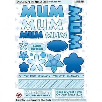 Craft Creations Creative troqueladas - primeros CDT002P A4 210 x 297 mm - mamá Blues 250gsm 300mic