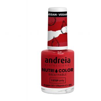Esmalte de Uñas Nutri Color 10,5mL NC 17 Rojo Brillante - Cuidado y Color en un Solo Paso con Aceite de Argán, Vitamina C y B5