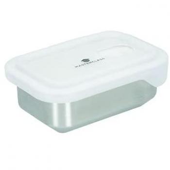 Recipiente Todo-en-Uno de Acero Inoxidable 500ml con Tapa, Apto para Microondas y Congelador - Gris