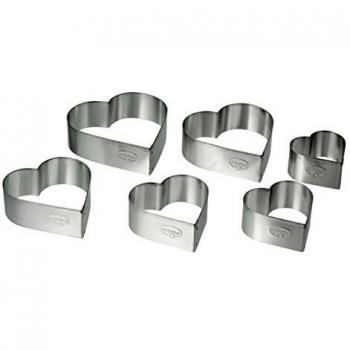 Dr. Oetker 1060 Navidad moldes con diseño de corazón Placa de Chapa Plata 9 x 9 x 2,5 cm 6 Piezas