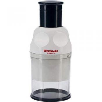 Westmark Picadora universal de cebollas / ajos, Convertible en un recipiente de almacenamiento gracias a la tapa, Acero inoxidable / plástico, Kompakt, Blanco / antracita, 11452260