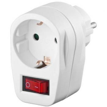 Microconnect Adaptador de Enchufe con Protección de Contacto y Limitador de Tensión Blanco