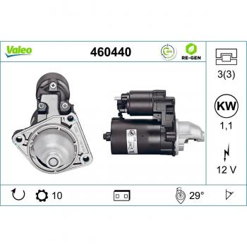 Motor de arranque VALEO 460440 para Ford, Mazda y Volvo