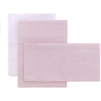 Juego de Sábanas para Cuna de 3 Piezas Vichy10 Rosa