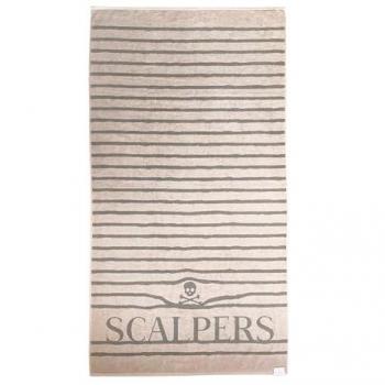 Toalla de playa 90x180cm 100% Algodón 500GSM Beige a Rayas Scalpers Home