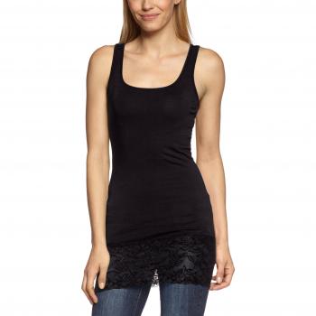 Vero Moda Maxi MY Lace Long Tank Top-Tank Top Mujer Schwarz_B