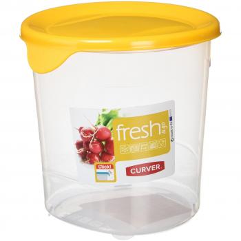 CURVER Fresh & Go Redondo, Compuesto, Transparente/Naranja, 10.5x10.5x10.5 cm