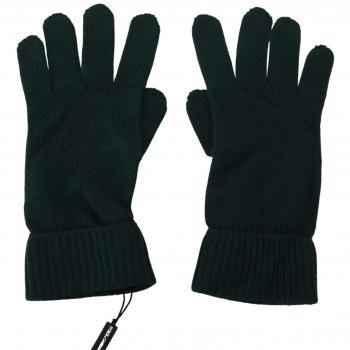 Dolce & Gabbana Green Wrist Length Cashmere Knitted Gloves - Size 7.5 (S)