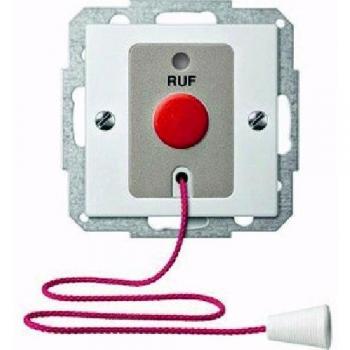Merten MEG4850-0319 - Interruptor pulsador con cordón y placa central, color blanco brillante