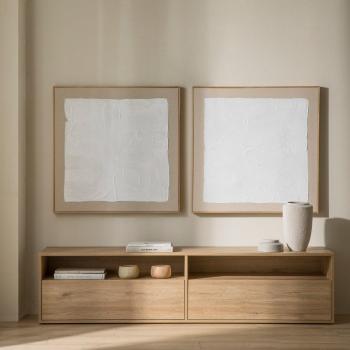 Mueble TV 180 Hegas - Mueble de televisión con efecto madera natural, dimensiones 41 cm de alto x 180 cm de ancho