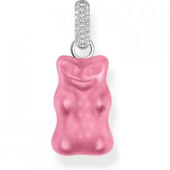 Thomas Sabo Large Pink HARIBO Gold Bear Pendant with Zirconia Stones in Sterling Silver