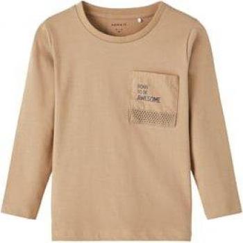 Camiseta de Manga Larga Name It para Niños en Color Marrón Affogat