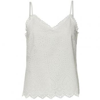 Top de mujer Holi 100% algodón orgánico cuello mao sin mangas color blanco