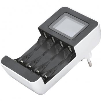 Cargador de Baterías Hama para 1 a 4 Pilas NiMH AA/AAA con Pantalla LCD y Detección de Fallos
