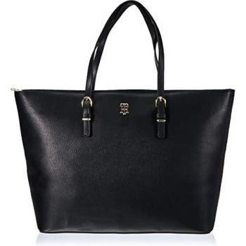 Tommy Hilfiger Women's Black Timeless Medium Tote Bag with Shoulder Handles and Laptop Holder