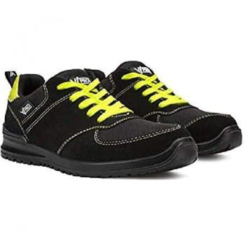 V-PRO 707004; Zapato Vital S1P SRC Metal Free; color Negro y Amarillo Flúor; Talla 47