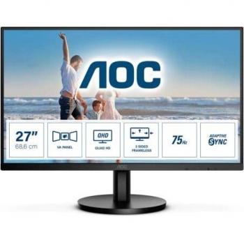 AOC Q27B3MA 27 Quad HD 2560 x 1440 VA LED Monitor, 4ms Response Time, HDMI - Black