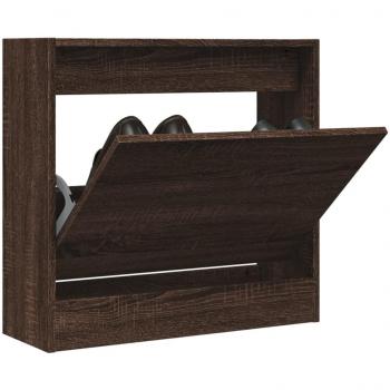 Zapatero de madera multicapa marrón roble 60x21x57 cm
