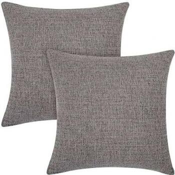 Amazon Brand - Umi Fundas de Cojin para Sofa Modernos Cubierta Color Liso 2 Piezas 40x40cm Gris Claro