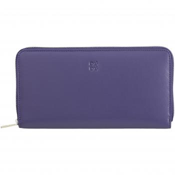 Cartera grande de mujer Dudu de piel con cremallera RFID, cuero Nappa, cremallera alrededor, 14 bolsillos para tarjetas de crédito y agujeros para pantalones