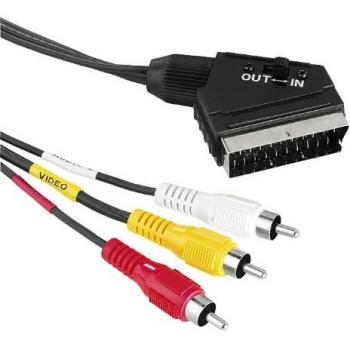 Hama 043178 - Cable de vídeo Euro-3RCA, 1,5 m