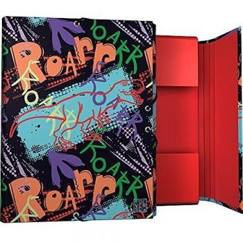Grafoplás 82402619. Carpeta 3 Solapas, Cartón Forrado, Tapa Dura, Tamaño Folio, Colección Diverse, Jurassic, Certificado FSC