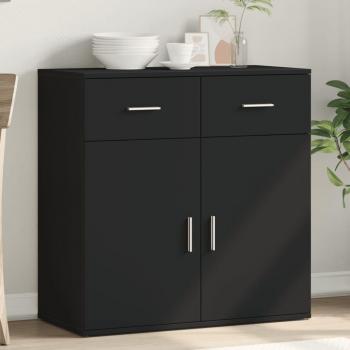 Aparador Girasol Negro 2 Cajones + Armario Madera Multicapa 80x79x38 cm