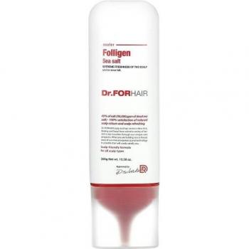 Dr. FORHAIR - Folligen Sea Salt Scaler - 300ml, exfoliante capilar con sal marina, elimina impurezas y exceso de sebo, fortalece el cuero cabelludo, fórmula hidratante, ideal para
