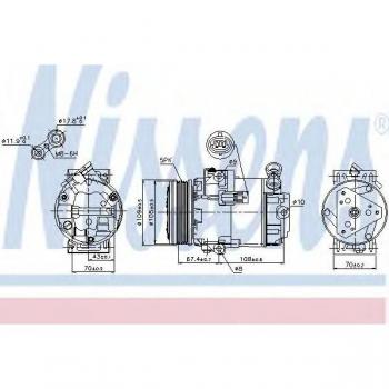 Compresor de aire acondicionado NISSENS 89215, tipo: compresor, características: compatible con sistemas de aire acondicionado automotrices, alta eficiencia en refrigeración, diseño optimizado para un rendimiento duradero, fácil instalación y ajuste