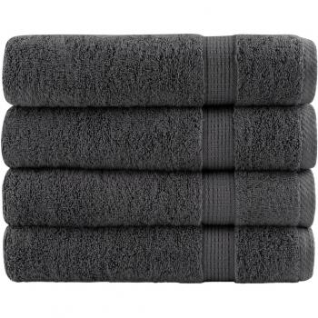 Toallas de baño SOLUND 4 piezas antracita 100x150 cm 600gsm