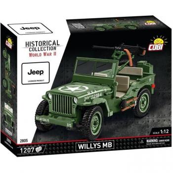 COBI Historical Collection 2805 - Willys MB Jeep WWII 1:12 Building Kit with M2 Gun (1150 pcs)