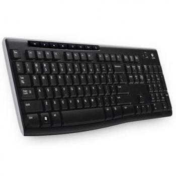 Logitech K270 Teclado Inalámbrico para Windows, 2,4 GHz con Receptor USB Unifying, 8 Teclas Programables, Batería 24 Meses, Disposición Checa, color Negro