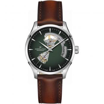 Hamilton Jazzmaster Open Heart Automatic Men's Watch 40mm Green/Brown